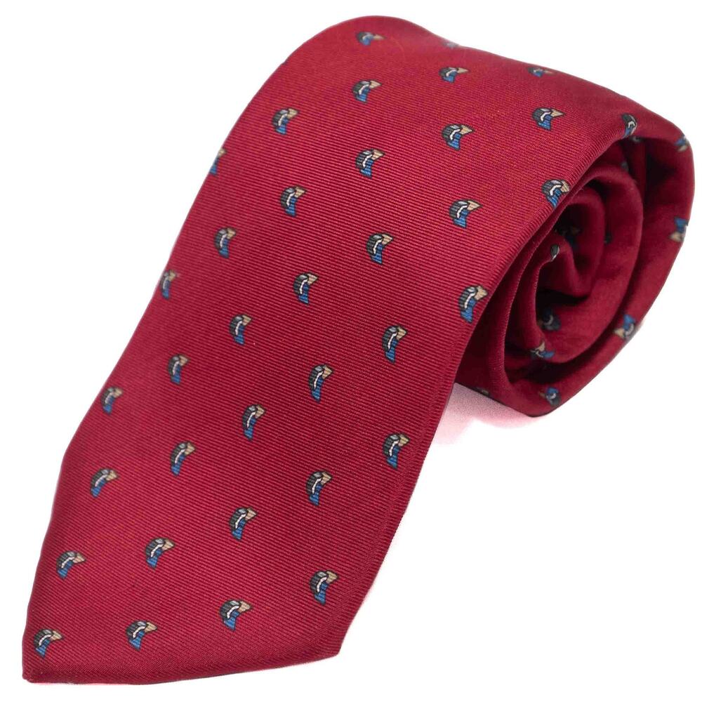 Christian Dior Vintage 100% Silk Red Necktie Neck Tie